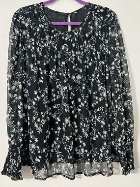 NO TAG BLACK FLORAL TOP